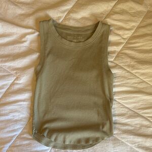 American Eagle Outfitters Olive Ribbed Tank Top